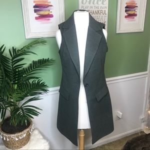 NWT $68 Evereve Gray Longline Vest